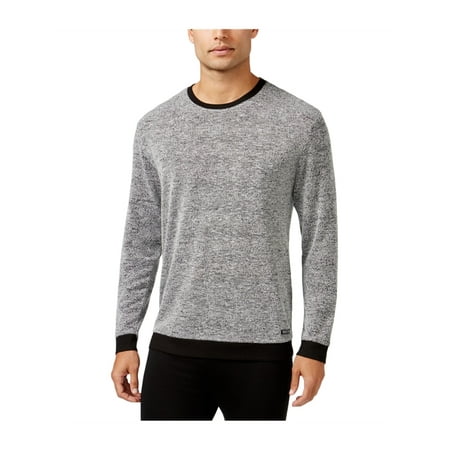 Kenneth Cole Men's Black Marled Long Sleeve Sleep Shirt, (Size Medium)