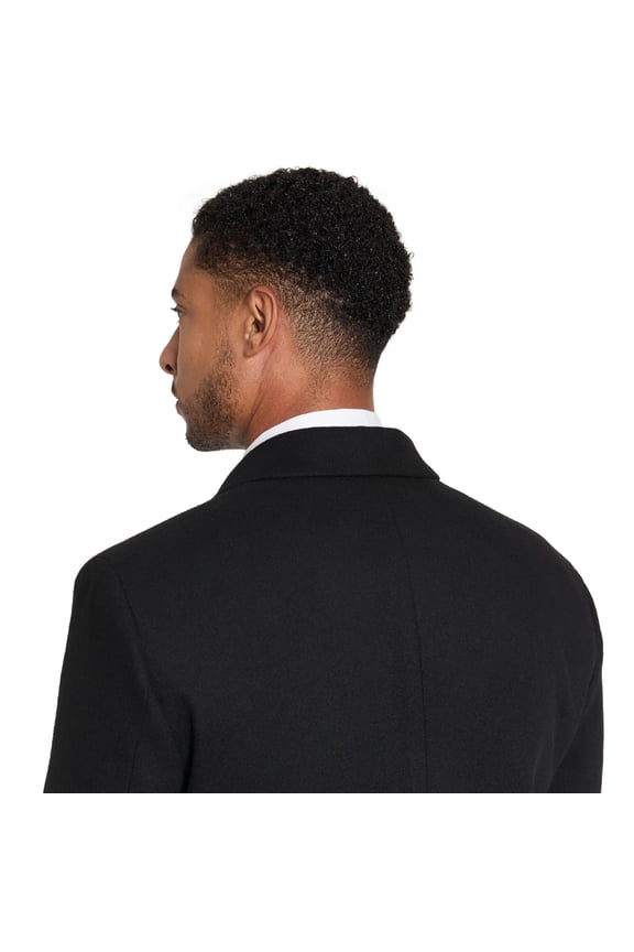 Mens Classic Fit Chesterfield Overcoat Coat 44 R Black Solid