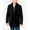 thumbnail image 1 of Kenneth Cole Men's Double Breasted Wool Blend Peacoat With Bib Black Size M, 1 of 2