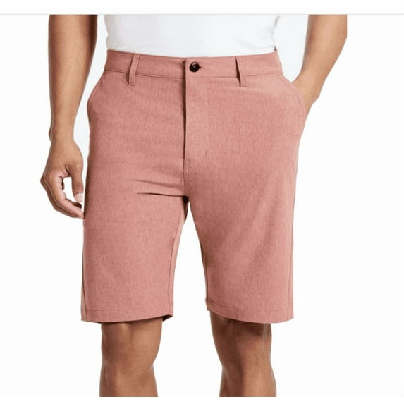 Kenneth Cole Men's Heathered Tech Performance 9" Shorts - Red