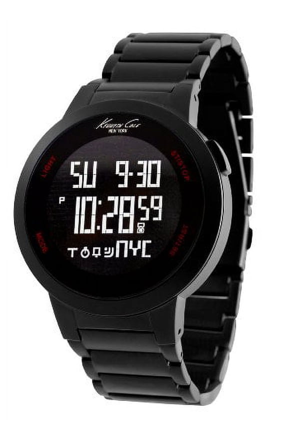 Men's KC3903 Digital Tech Quartz Multi-Function Stainless Steel Bracelet Watch