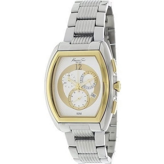 Kenneth Cole Men's KC9165 Classic Yellow Gold Bezel Barrel Case Watch
