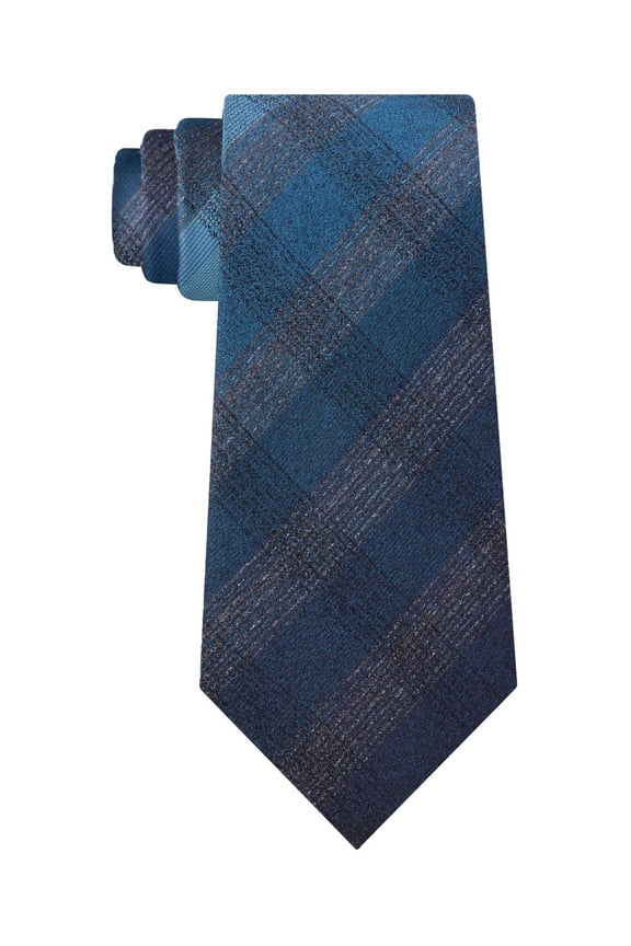 Mens Multi Tonal Check Tie (Bright Blue, 3) - NEW