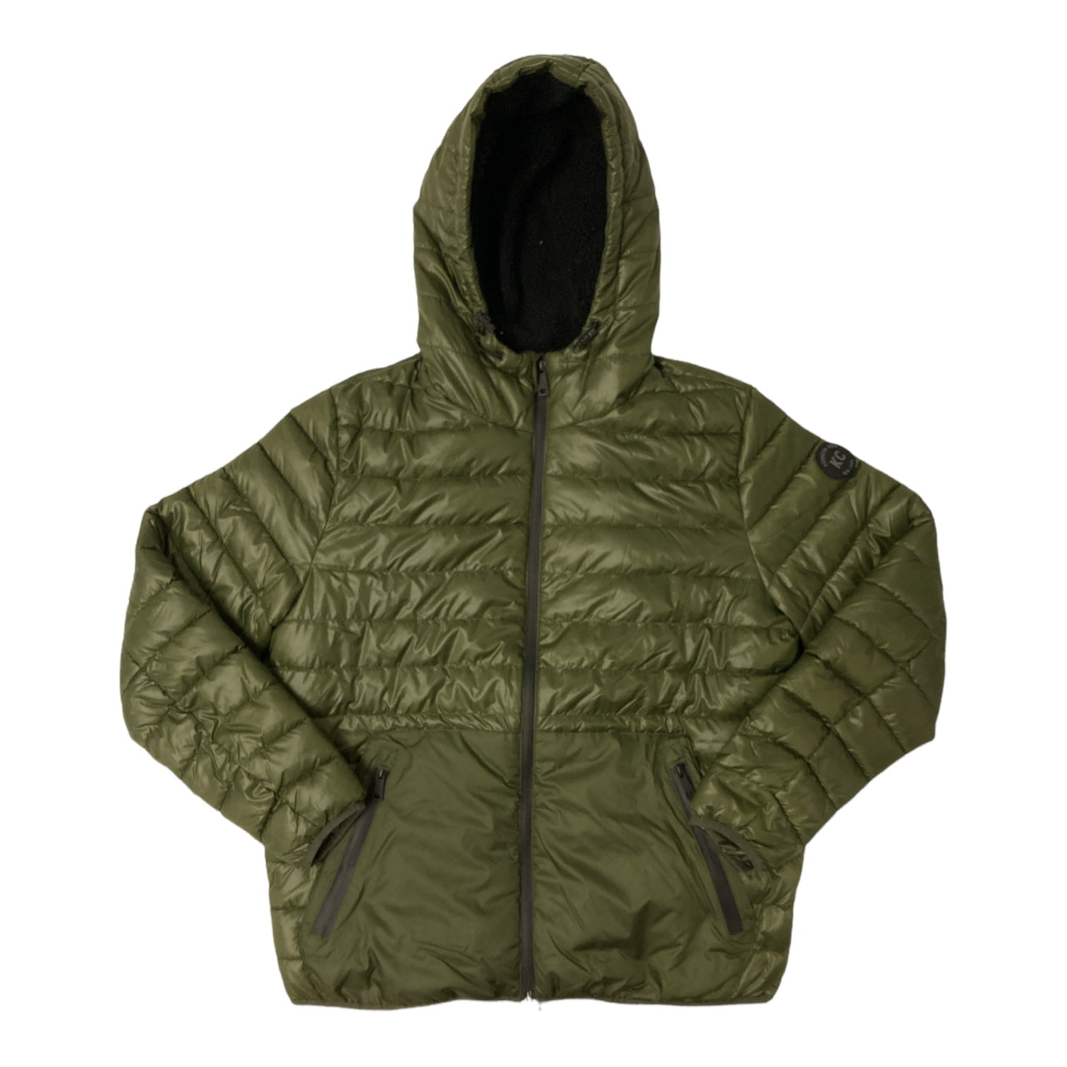 Kenneth Cole Men's Sherpa Lined Full Zip Puffer Jacket (Olive, M)