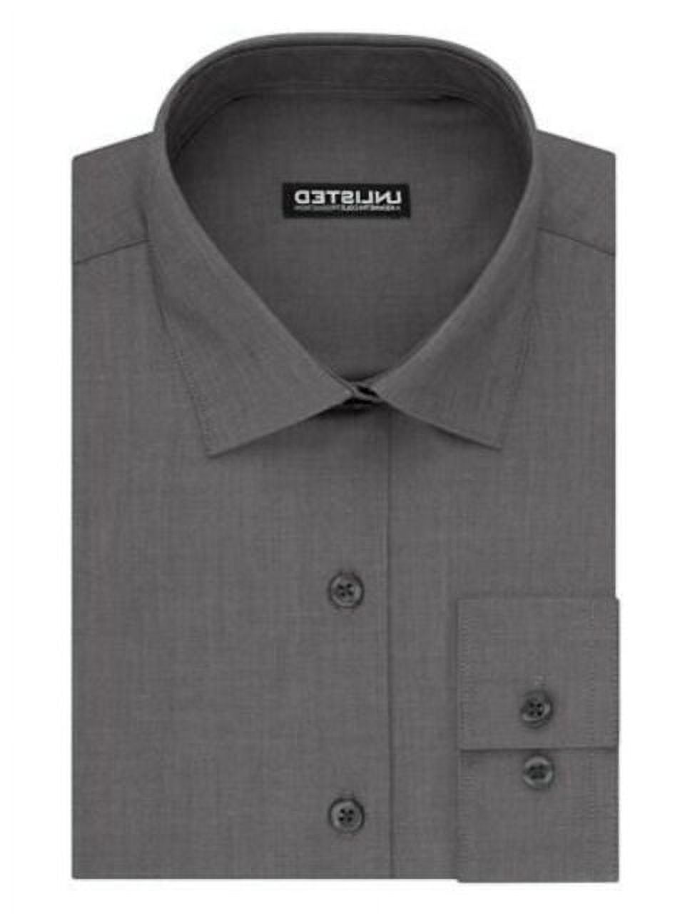 Kenneth Cole Men #39 s Slim Fit Solid Dress Shirt Gray Size 18 34 35 Kenneth Cole Men #39 s Slim Fit Solid Dress Shirt Gray Size 18 34 35