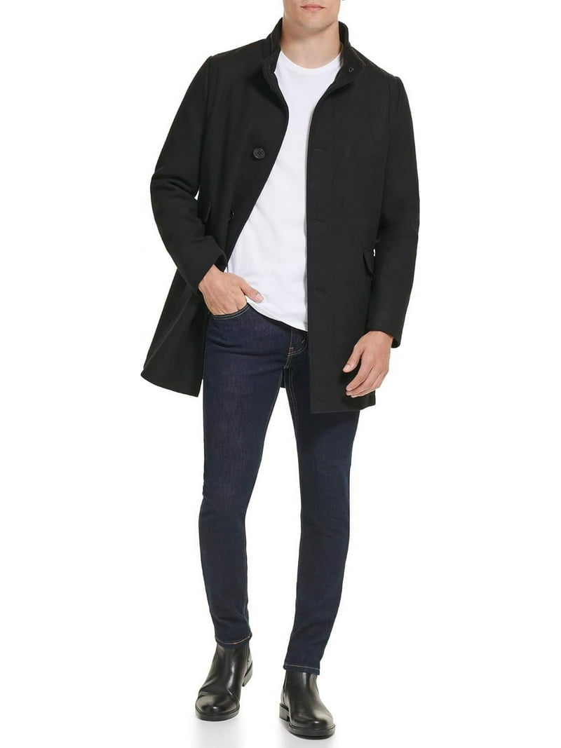 Kenneth Cole Men's Water Resistant Wool Jacket, Black, XX-Large