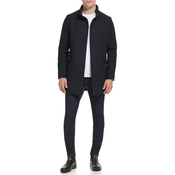 Kenneth Cole Men's Water Resistant Wool Jacket, Navy, Medium