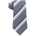 thumbnail image 1 of Kenneth Cole Mens Denim Accent Stripe Self-tied Necktie, Grey, One Size, 1 of 2