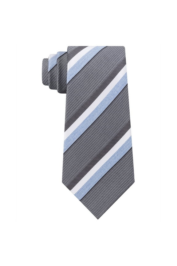 Mens Denim Accent Stripe Self-tied Necktie, Grey, One Size