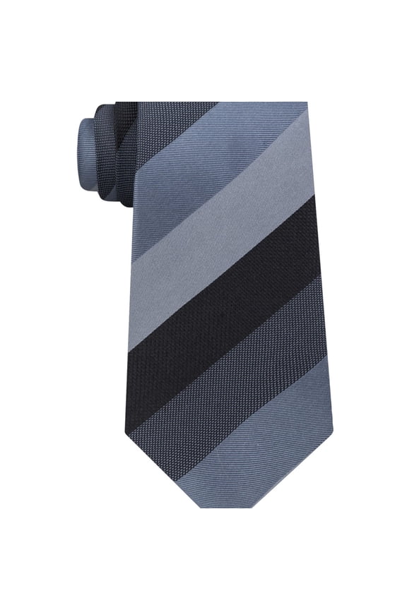 Mens Jupiter Stripe Silk Self-tied Necktie, Black, One Size