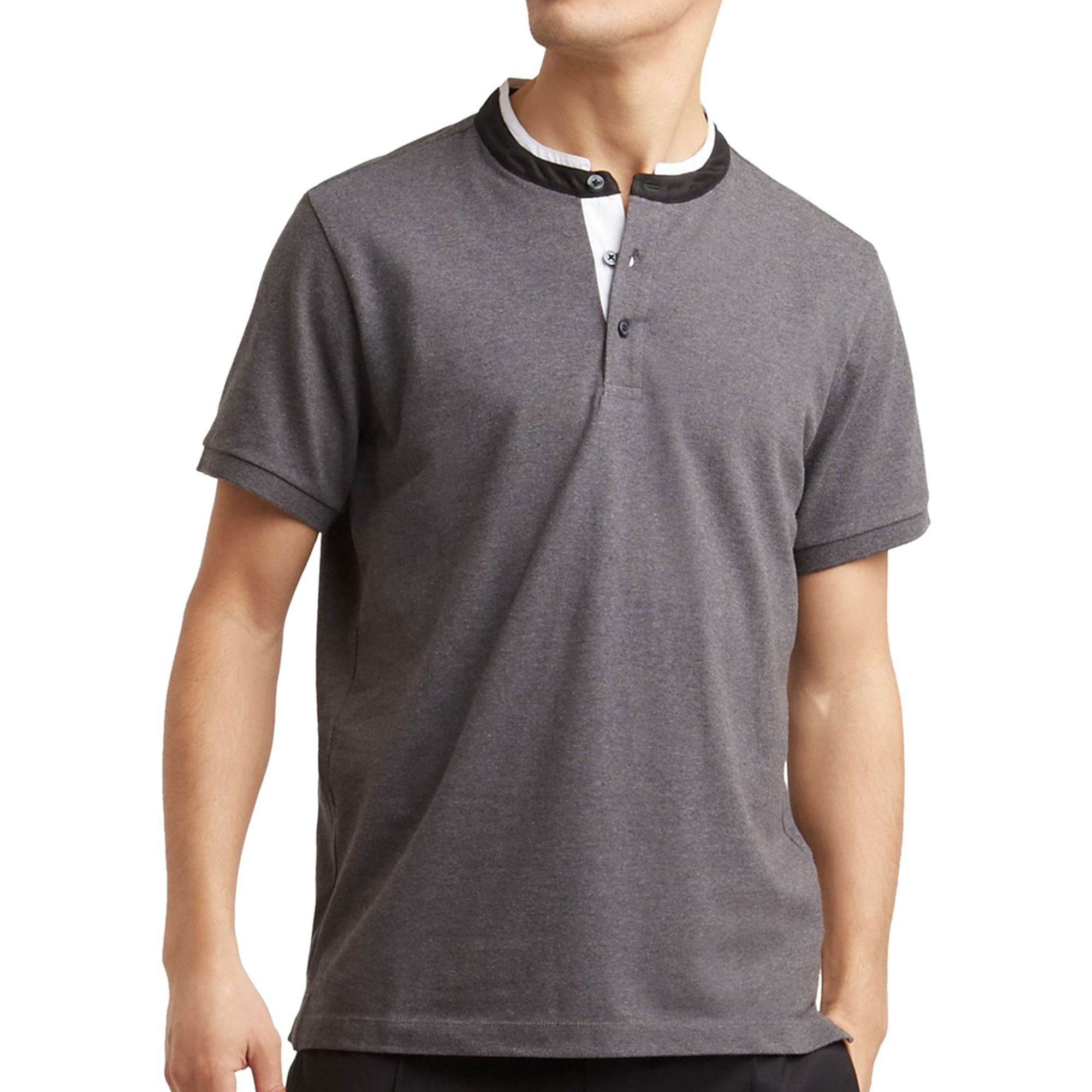 Kenneth Cole Men's 3-Button Knit Henley Shirt, Heathered