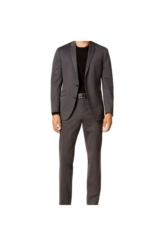 Mens Knit Techni-Cole Two Button Blazer Jacket, Grey, 40 Regular