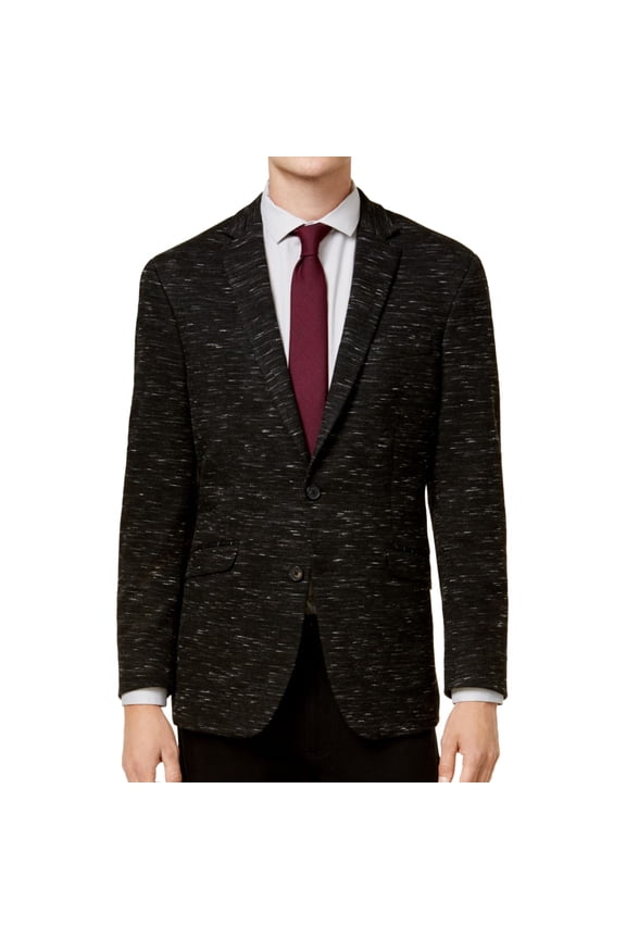 Mens Knit Two Button Blazer Jacket, Grey, 44 Regular