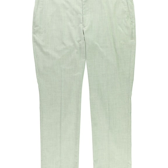 Kenneth Cole Mens Micro-Grid Dress Pants Slacks, Grey, 32W x 32L