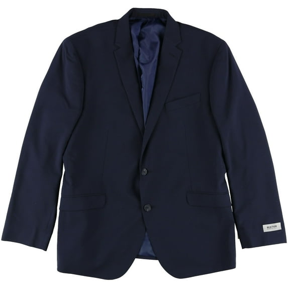 Kenneth Cole Mens Mini-Strip Two Button Blazer Jacket, Blue, 40 Regular