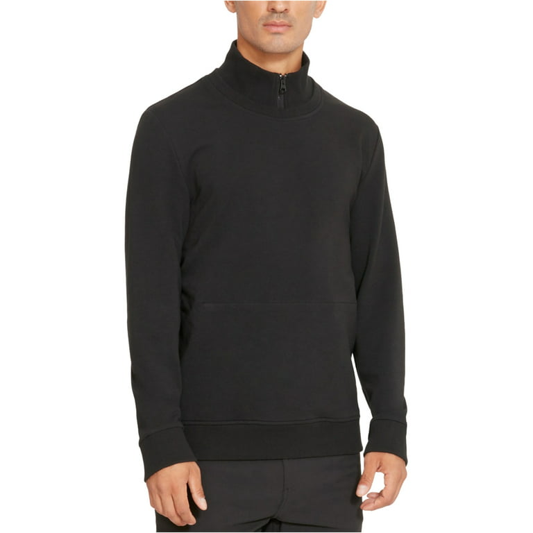 Kenneth Cole Mens Mock-Neck Sweatshirt, Black, Large 