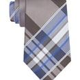thumbnail image 1 of Kenneth Cole Mens Plaid Self-tied Necktie, Beige, One Size, 1 of 1