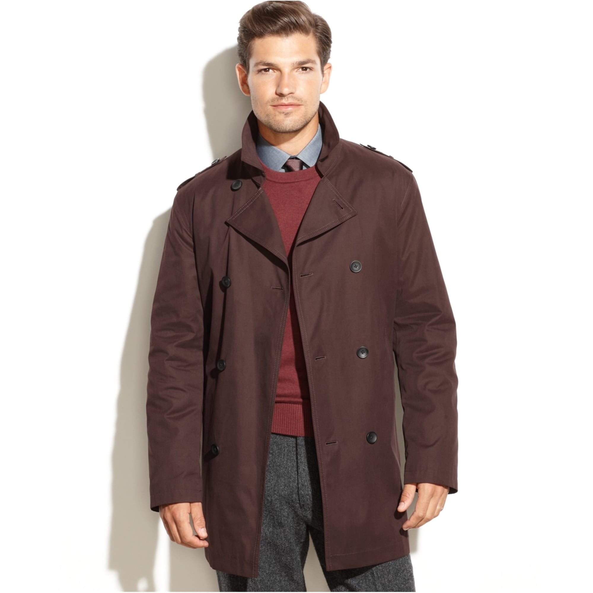 Kenneth Cole Mens Rance Raincoat, Brown, 42 - Walmart.com