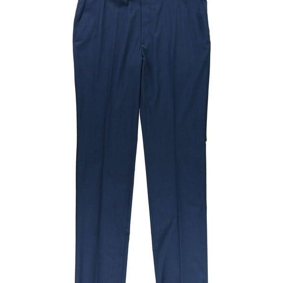 Kenneth Cole Mens Sharkskin Dress Pants Slacks, Blue, 31W x UnfinishedL