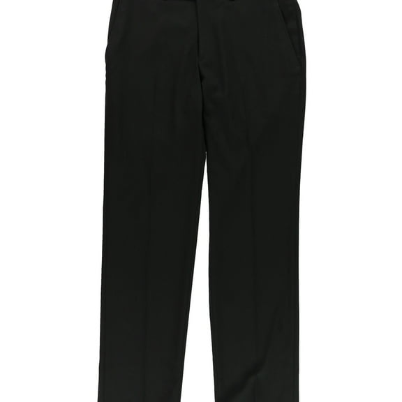 Kenneth Cole Mens Simple Dress Pants Slacks, Black, 31W x 32L