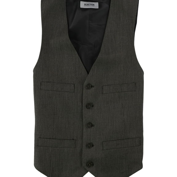 Kenneth Cole Mens Sleek Five Button Vest, Brown, 36 Short