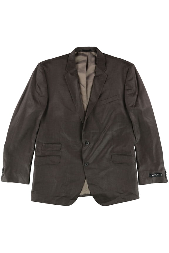 Mens Slim Fit Two Button Blazer Jacket, Brown, 50 Long