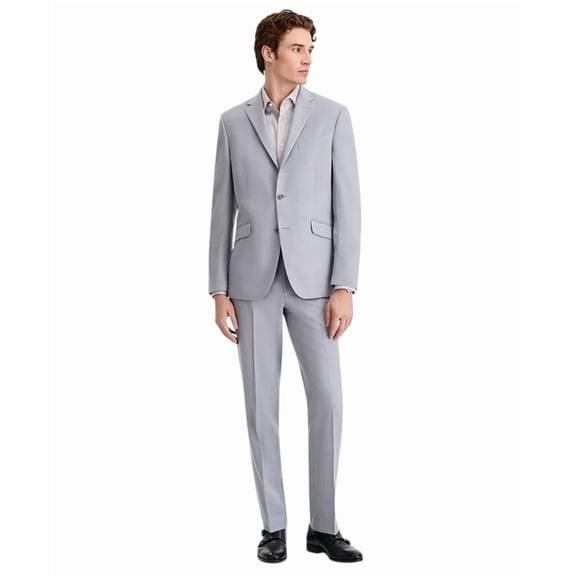 Kenneth Cole Mens Slim fit 2 Piece Suit 38 R Pants 31 / 32 Pastel Blue Solid