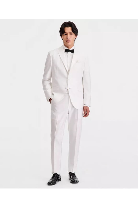 Mens Slim fit 2 Piece Tuxedo Suit 42 R Pants 35 / 32 White Solid