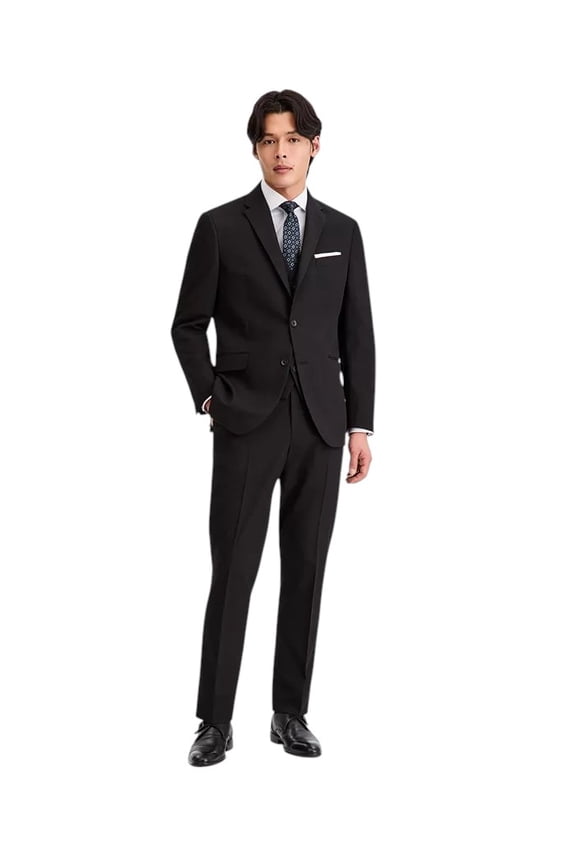 Mens Slim fit 3 Vested Piece Suit 36 S Pants 29 / 32 Black Solid