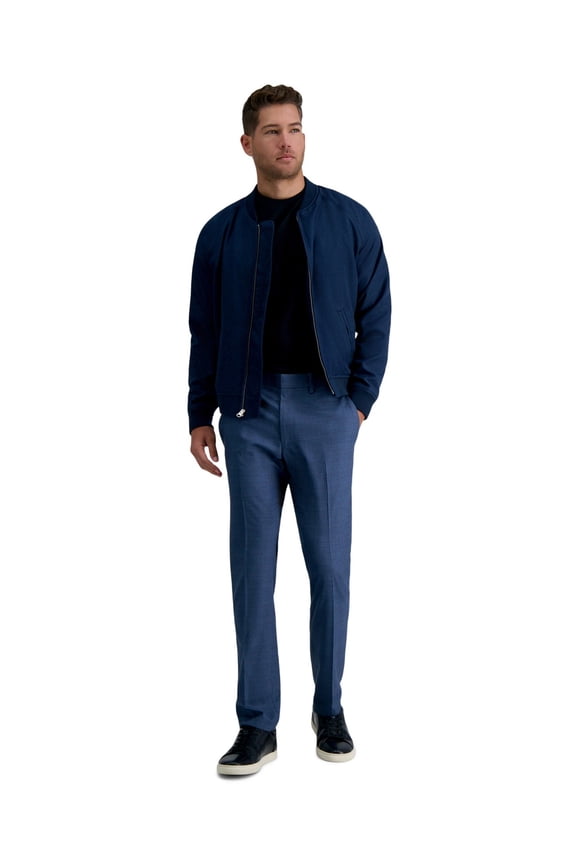 Mens Slim fit Dress Pants 29 / 32 Navy Blue Plaid Stretch