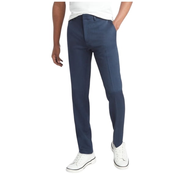 Kenneth Cole Mens Slim fit Dress Pants 32 / 30 Navy Blue Solid Stretch