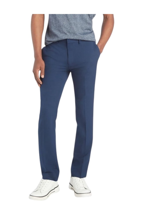 Mens Skinny fit Dress Pants 32 / 32 Powder Blue Solid Stretch