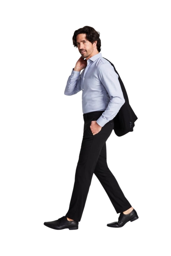 Mens Slim fit Dress Pants 34 / 29 Black Solid Stretch