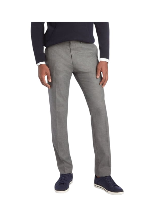 Mens Slim fit Dress Pants 34 / 34 Heather Grey Solid Stretch