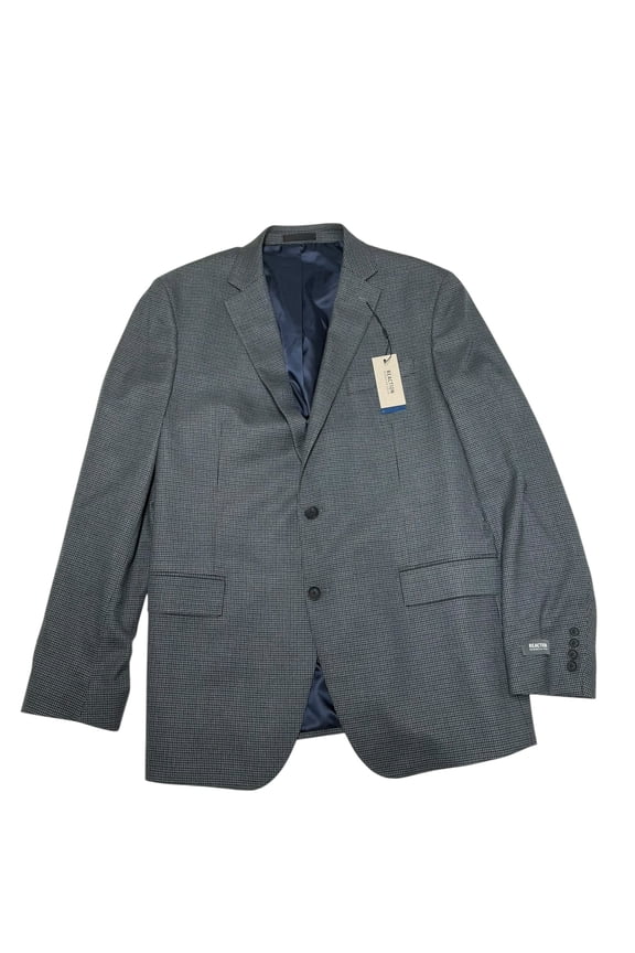 Mens Slim fit Suit Jacket Blazer 36 S Navy Blue Grey Check
