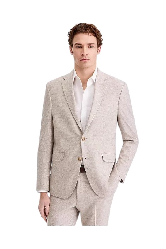 Mens Slim fit Suit Jacket Blazer 38 S Tan Beige Check