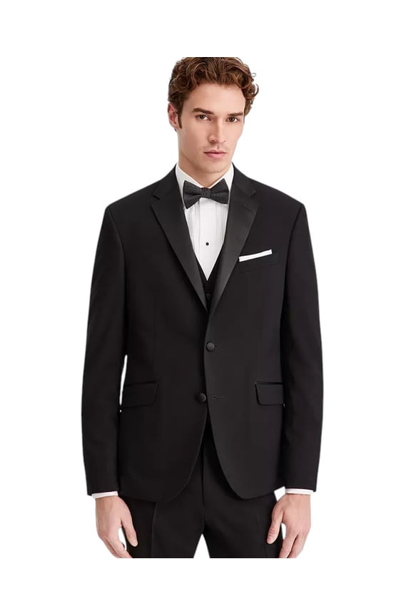 Mens Slim fit Tuxedo Jacket Blazer 36 R Black Solid