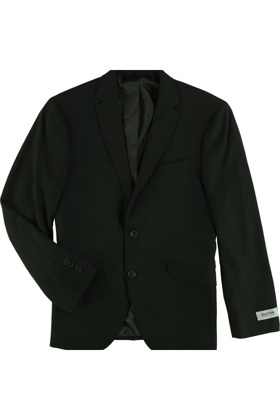 Mens Slim-fit Two Button Blazer Jacket, Black, 42 Regular