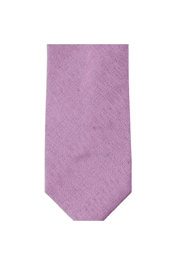 Mens Solid Silk Self-tied Necktie, Pink, One Size