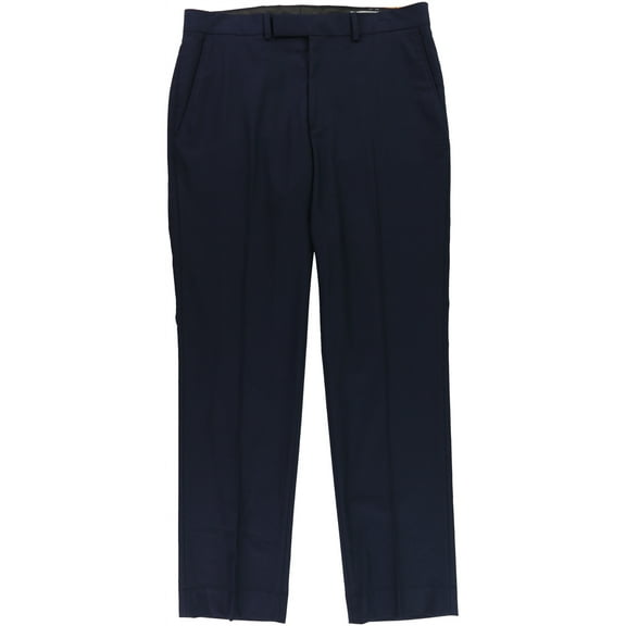 Kenneth Cole Mens Stiped Dress Pants Slacks, Blue, 37W x 32L