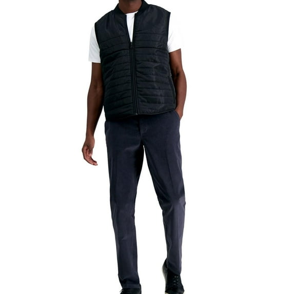 Kenneth Cole Mens Stretch Corduroy Flex Waistband Casual Trouser Pants, Grey, 30W x 32L