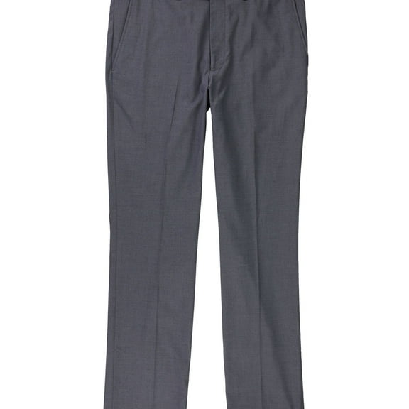 Kenneth Cole Mens Solid Stretch Dress Pant Slacks, Blue, 33W x 32L