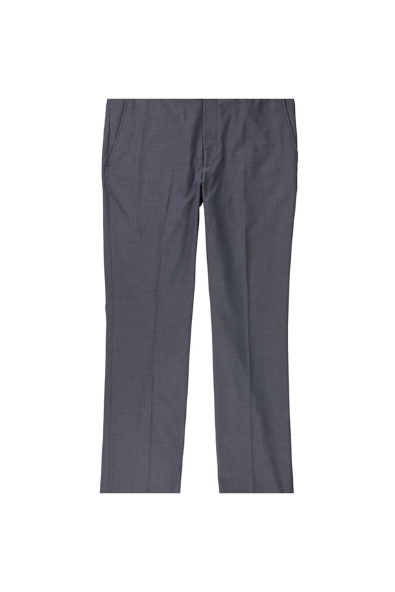 Mens Solid Stretch Dress Pant Slacks, Blue, 33W x 32L