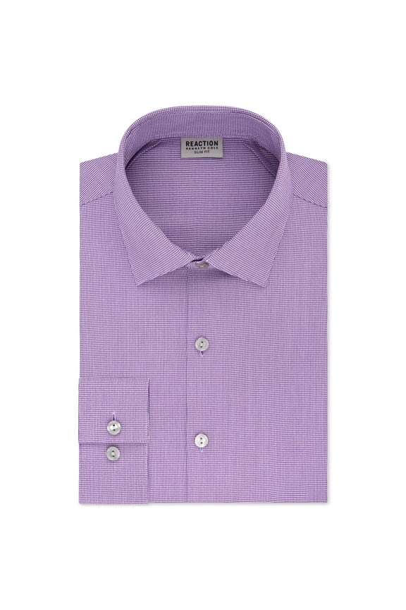 Mens Stretch Performance Button Down Dress Shirt, Purple, 14.5" Neck 32"-33" Sleeve