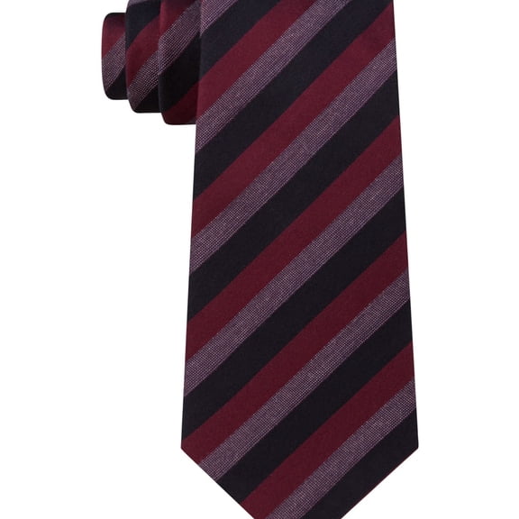 Kenneth Cole Mens Striped Self-tied Necktie, Red, One Size