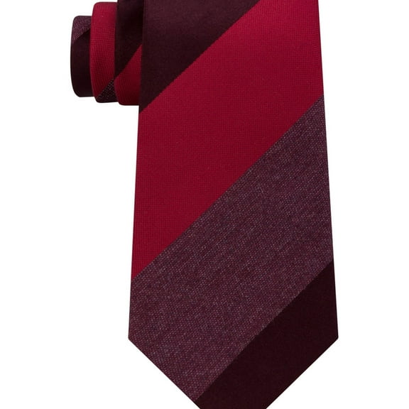 Kenneth Cole Mens Tonal Stripe Self-tied Necktie, Red, One Size