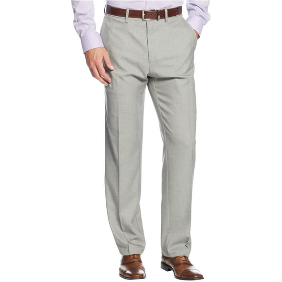 Kenneth Cole Mens Twill Casual Trouser Pants, Beige, 36W x 30L