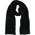 thumbnail image 1 of Kenneth Cole Mens Two Toned Ribbed Scarf, Black, One Size, 1 of 1