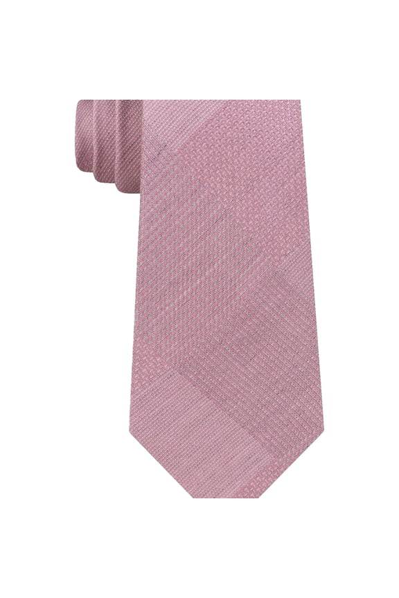 Mens Updated Glen Self-tied Necktie, Pink, One Size