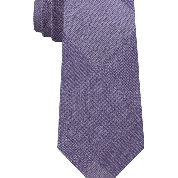 Kenneth Cole Mens Updated Glen Self-tied Necktie, Purple, One Size